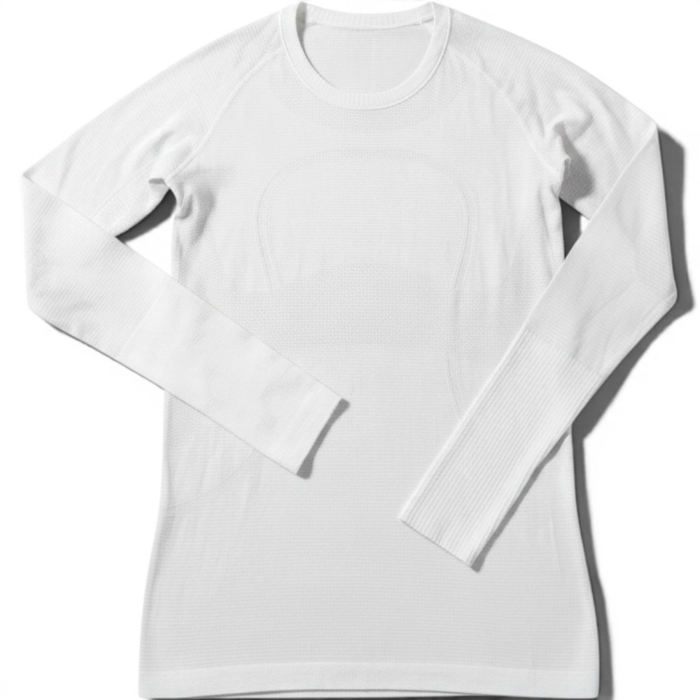 Lululemon Swiftly Tech Long Sleeve 2.0 White Seamless Athletic Shirt Thumbholes